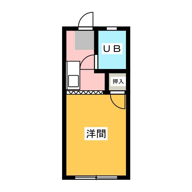 ラフォーレ(1K/1階)の間取り写真