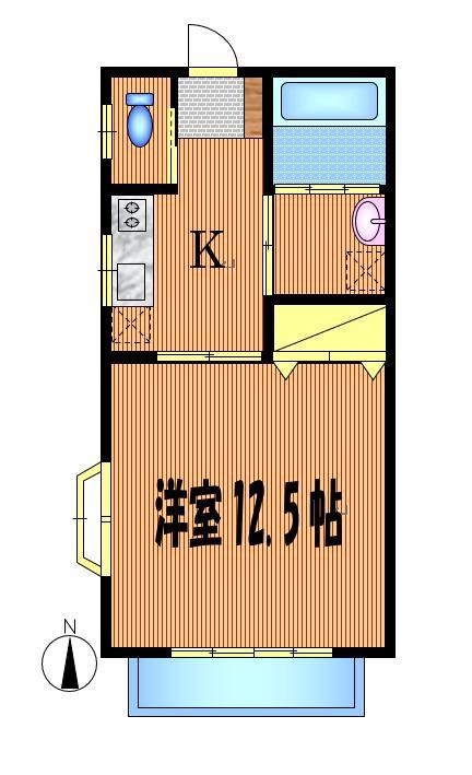 稲田ふれあいホーム(1DK/1階)の間取り写真