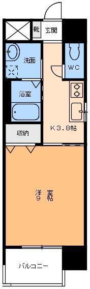 フォルテ鉄砲町(1K/8階)の間取り写真