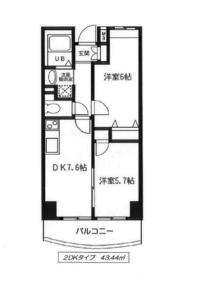 エスペランサ(2DK/4階)の間取り写真