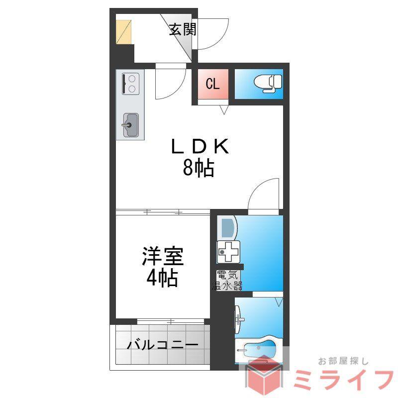 バズ北巽(1LDK/1階)の間取り写真