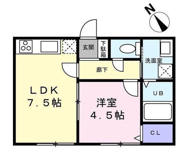 ハイムグリーン(1LDK/1階)の間取り写真