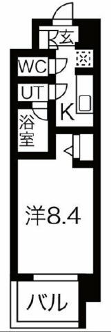 スプランディッド難波III(1K/5階)の間取り写真