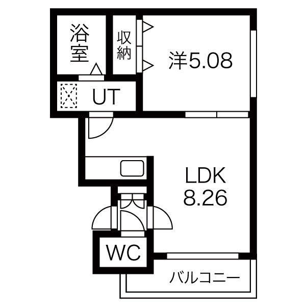 サンクレセント啓明(1LDK/1階)の間取り写真