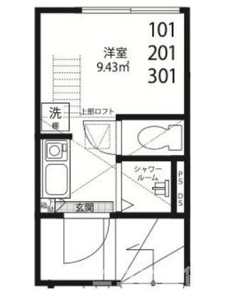 QUQURITOKYOUSHINJUKU(ワンルーム/1階)の間取り写真