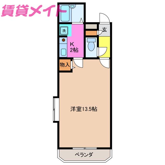 VERDE(1K/2階)の間取り写真