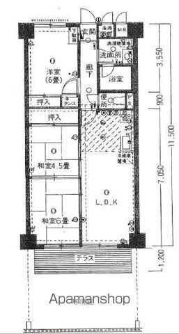 チュリス薬院(2LDK/1階)の間取り写真