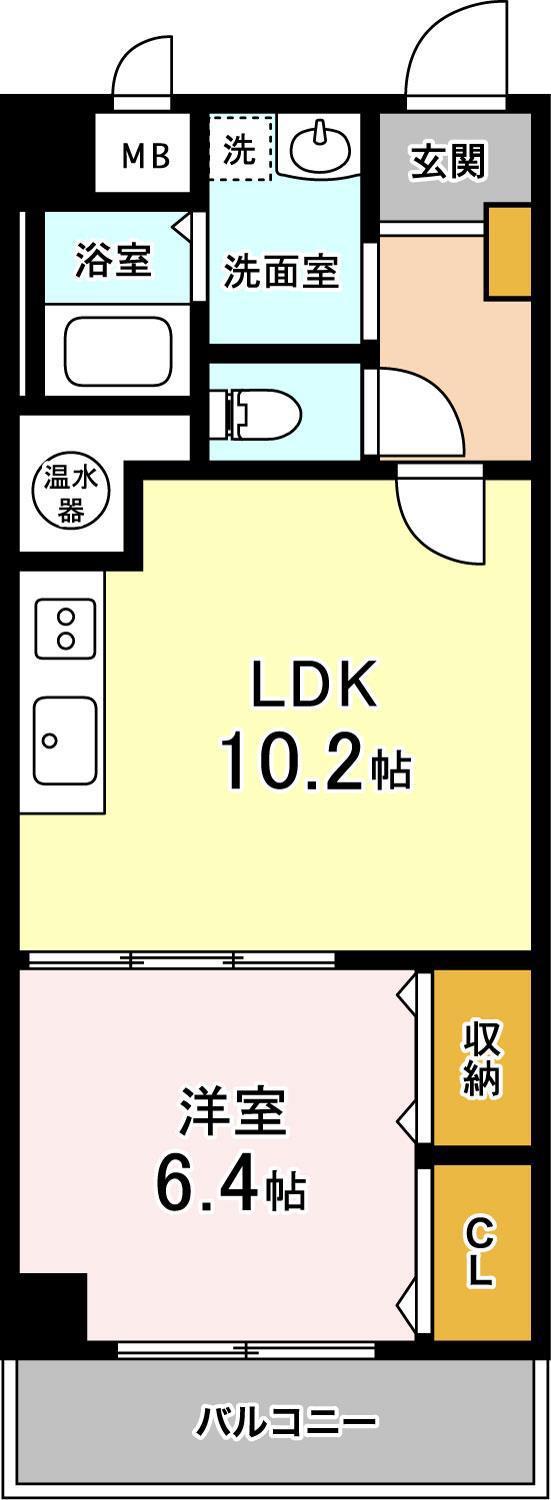 ディベルティ糀町(1LDK/2階)の間取り写真