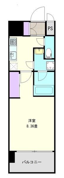 LA VERT与野(1K/2階)の間取り写真
