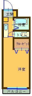 メゾンラベンダー5番館(ワンルーム/2階)の間取り写真