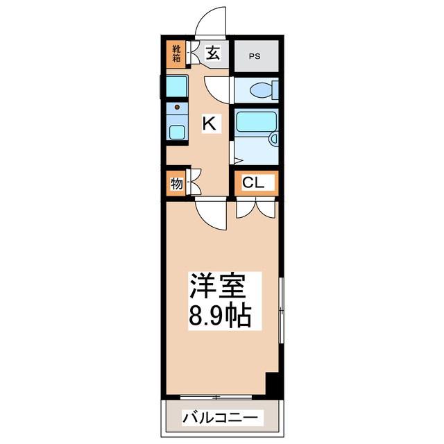 エトワール上田(1K/4階)の間取り写真