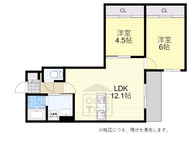 ル・ロワ千里山東(2LDK/2階)の間取り写真