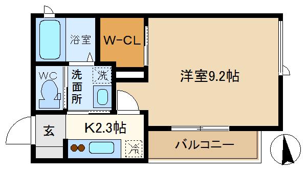 プラティーク(1K/2階)の間取り写真