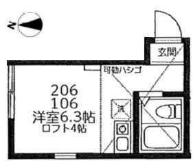 ユナイト北加瀬ラムズゲート(ワンルーム/1階)の間取り写真