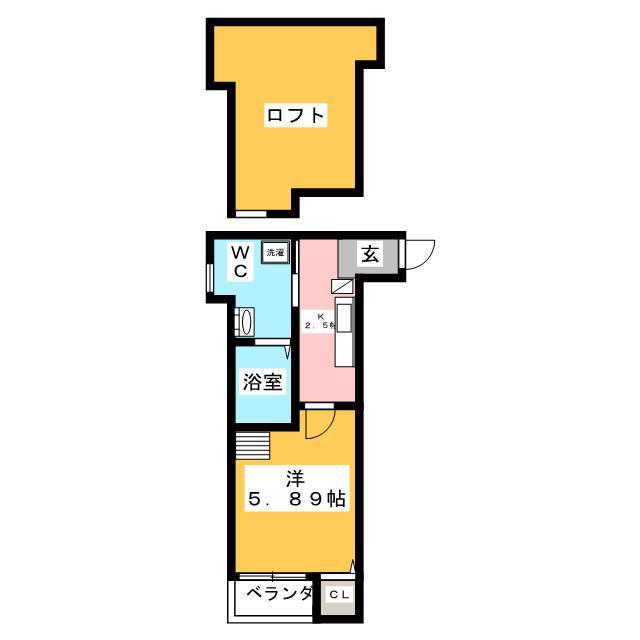 VILLA大橋(1K/2階)の間取り写真
