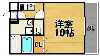 ヴィラス三島(1K/1階)の間取り写真