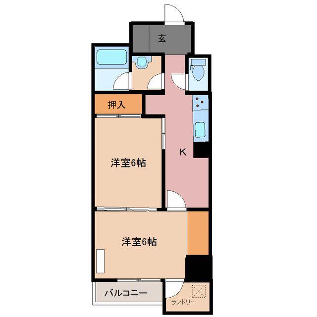 リアライズ千歳(2K/5階)の間取り写真
