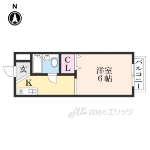 エスポワールU-Ⅰ(1K/1階)の間取り写真