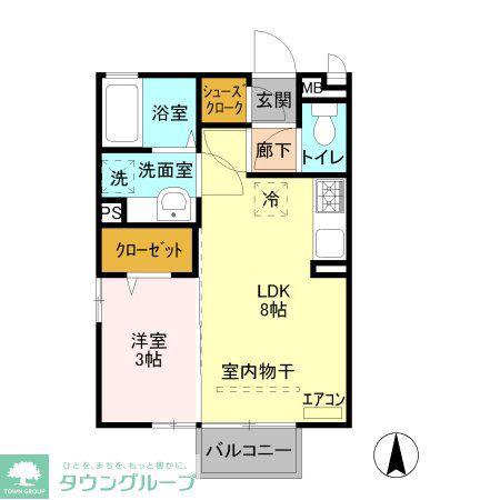 エスプラード(1LDK/2階)の間取り写真