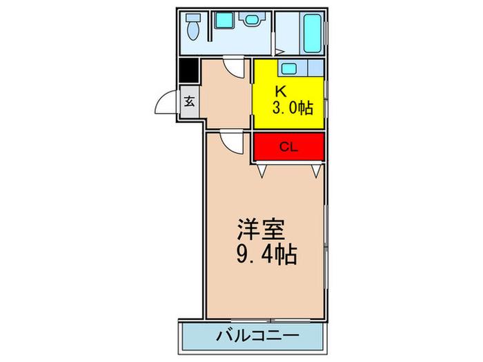 こすもらいふ緑地公園(1K/2階)の間取り写真