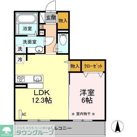 リーフガーデンIII(1LDK/2階)の間取り写真