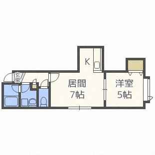 ウィッシュ(1LDK/2階)の間取り写真
