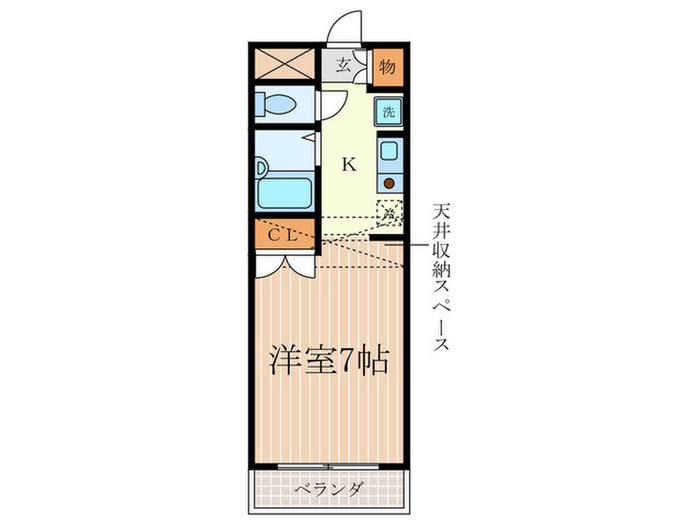 ベルシーズ(1K/4階)の間取り写真