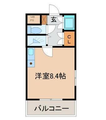 AXIS21(ワンルーム/5階)の間取り写真