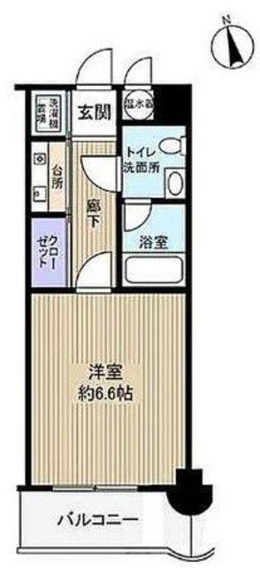 エステートモア六本松II(1K/2階)の間取り写真