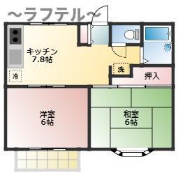 メゾンボラールA(2DK/1階)の間取り写真
