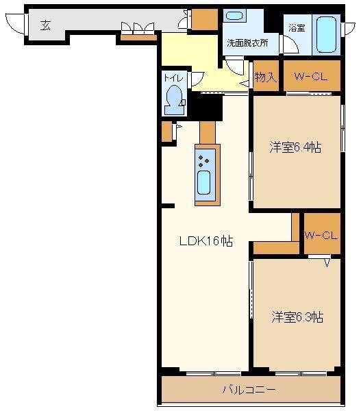 セントリビエ(2LDK/2階)の間取り写真