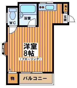 スウィートハイツ本道(ワンルーム/3階)の間取り写真