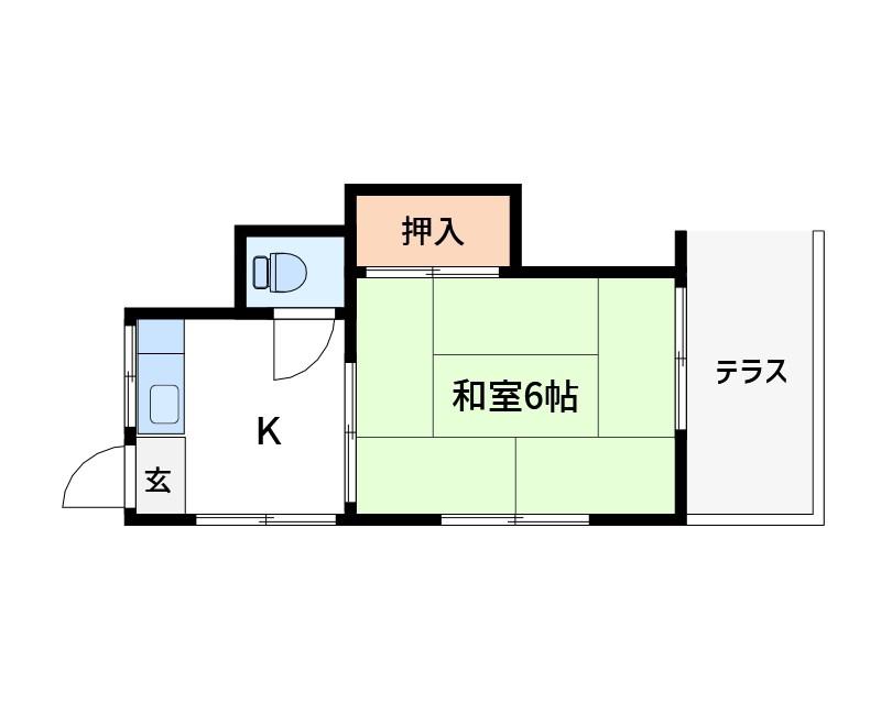 森荘(1K/1階)の間取り写真