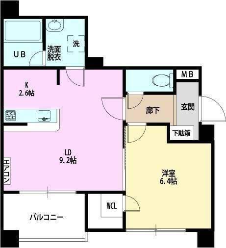 ベイヒルズ下末吉(1LDK/2階)の間取り写真