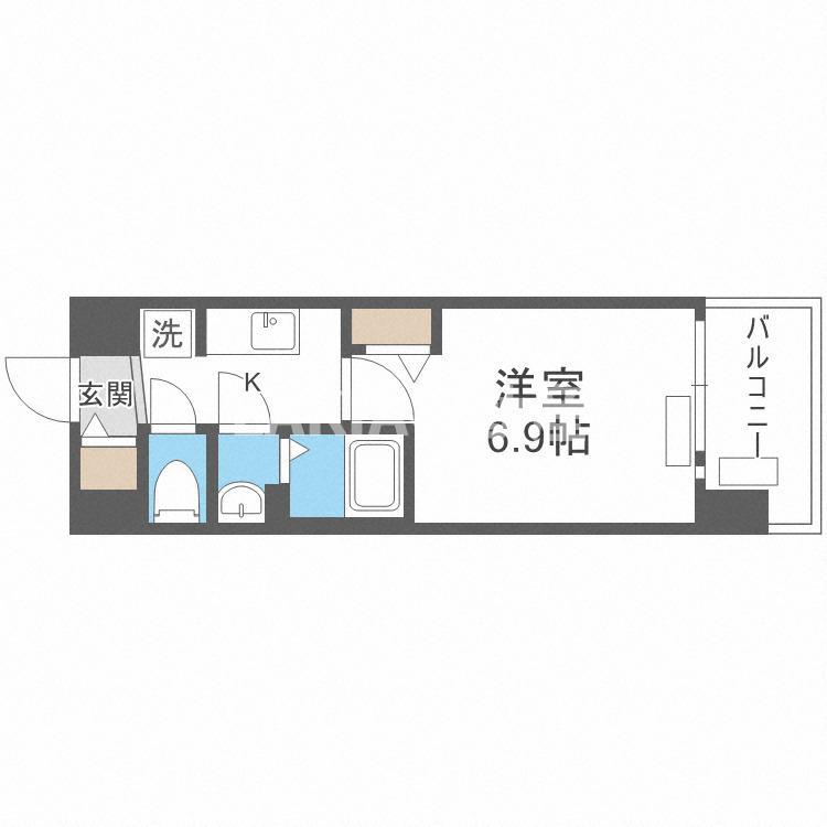 プレサンス大阪都島エレナード(1K/3階)の間取り写真