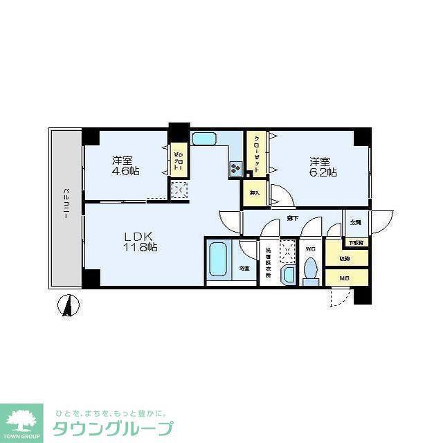 ソレイユ(2LDK/5階)の間取り写真