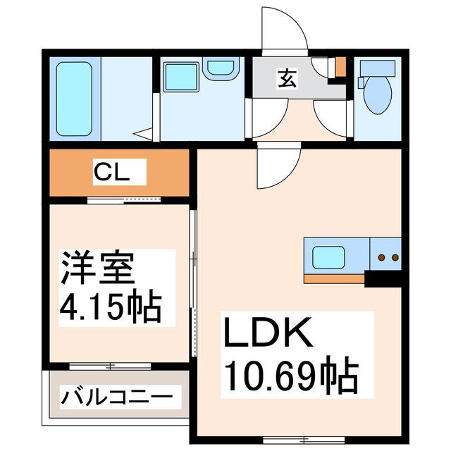 GRAND CRU CLASSE小楠(1LDK/2階)の間取り写真