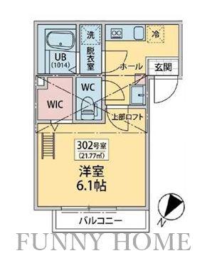 ノワール三宿(1K/3階)の間取り写真