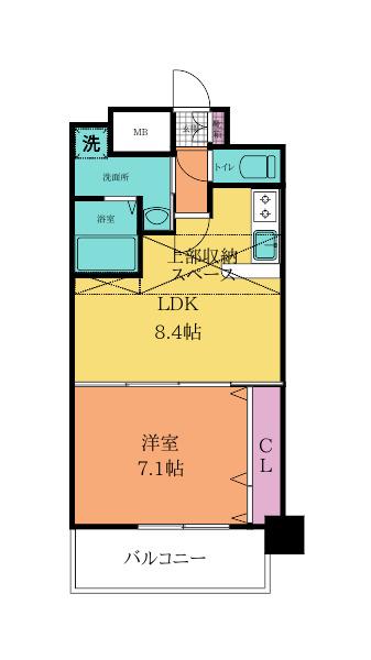 NO.65 CROSSING TOWER(1LDK/2階)の間取り写真