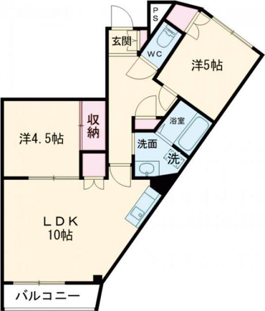 ハイム桔梗I(2LDK/3階)の間取り写真