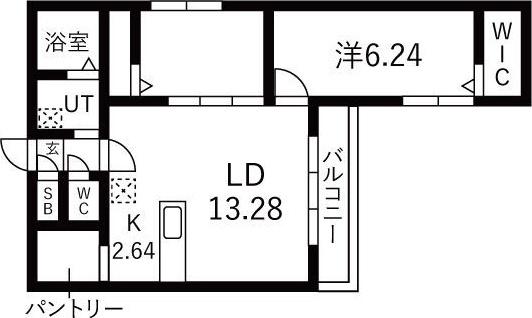 マエストラーレ山鼻(2LDK/3階)の間取り写真