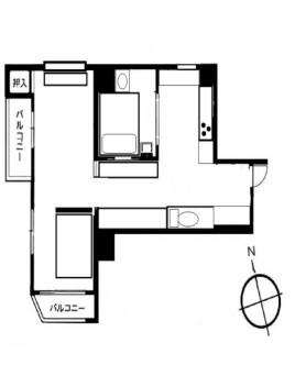 マンションヴィップ落合(1LDK/4階)の間取り写真