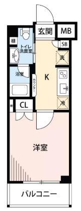 AZEST川口(1K/4階)の間取り写真