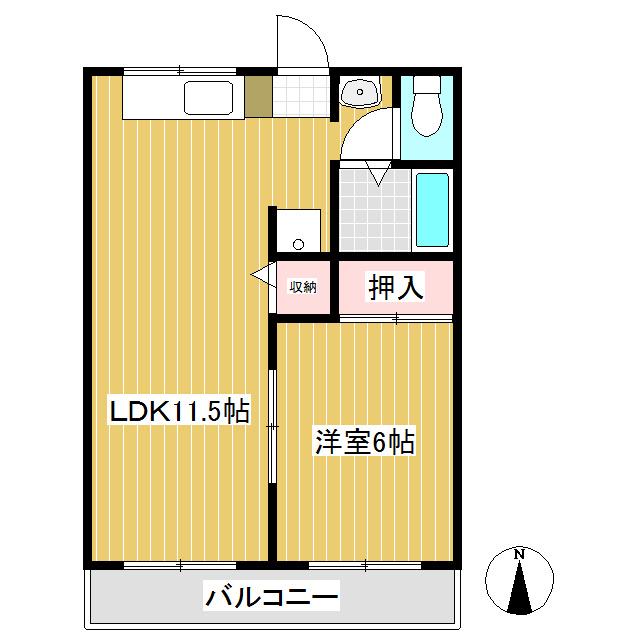 ファインレジデンス(1LDK/1階)の間取り写真