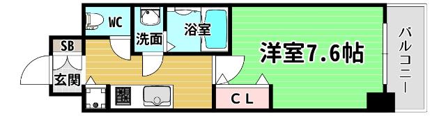 ALIVISドーム前(1K/11階)の間取り写真