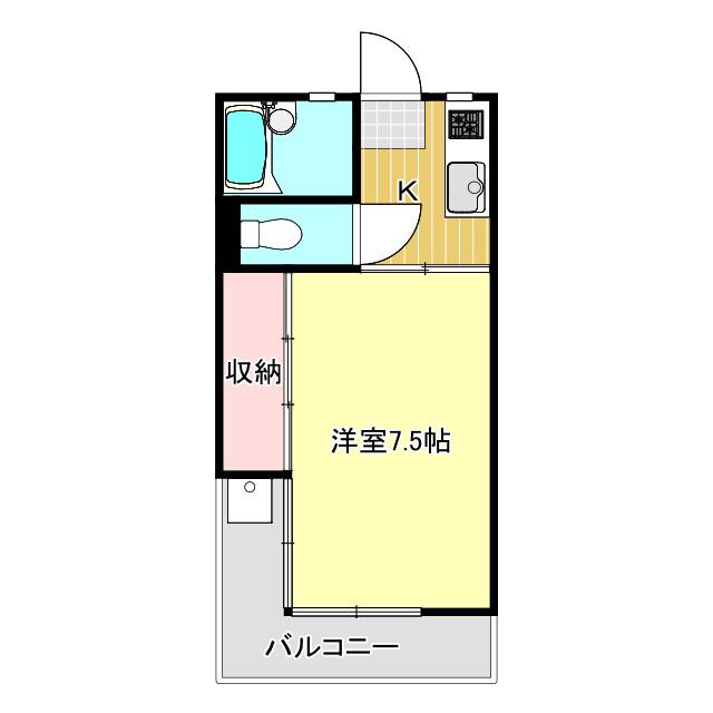 真装マンション(1K/4階)の間取り写真