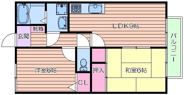 サンコーハイム(2LDK/1階)の間取り写真