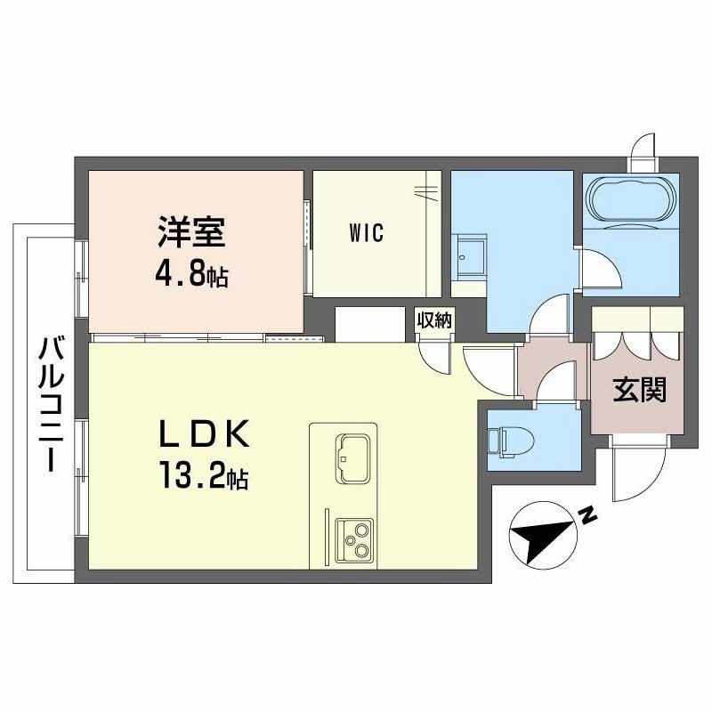 シャーメゾン リラッサIKURA(1LDK/2階)の間取り写真