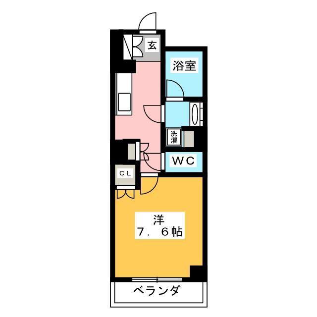 パークキューブ亀戸(1K/12階)の間取り写真