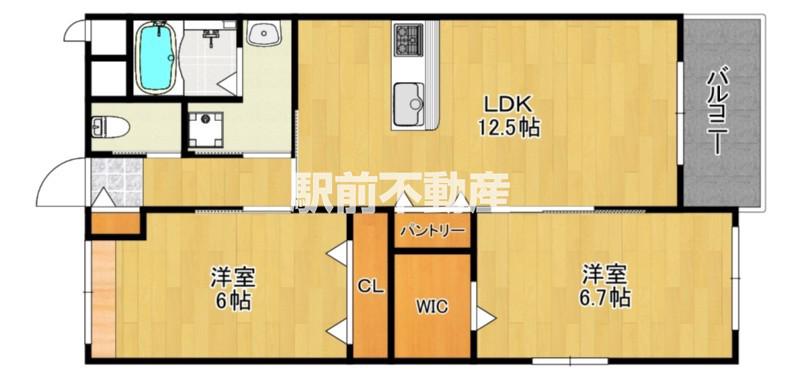 LA MAISON DU REVE ラ(2LDK/2階)の間取り写真